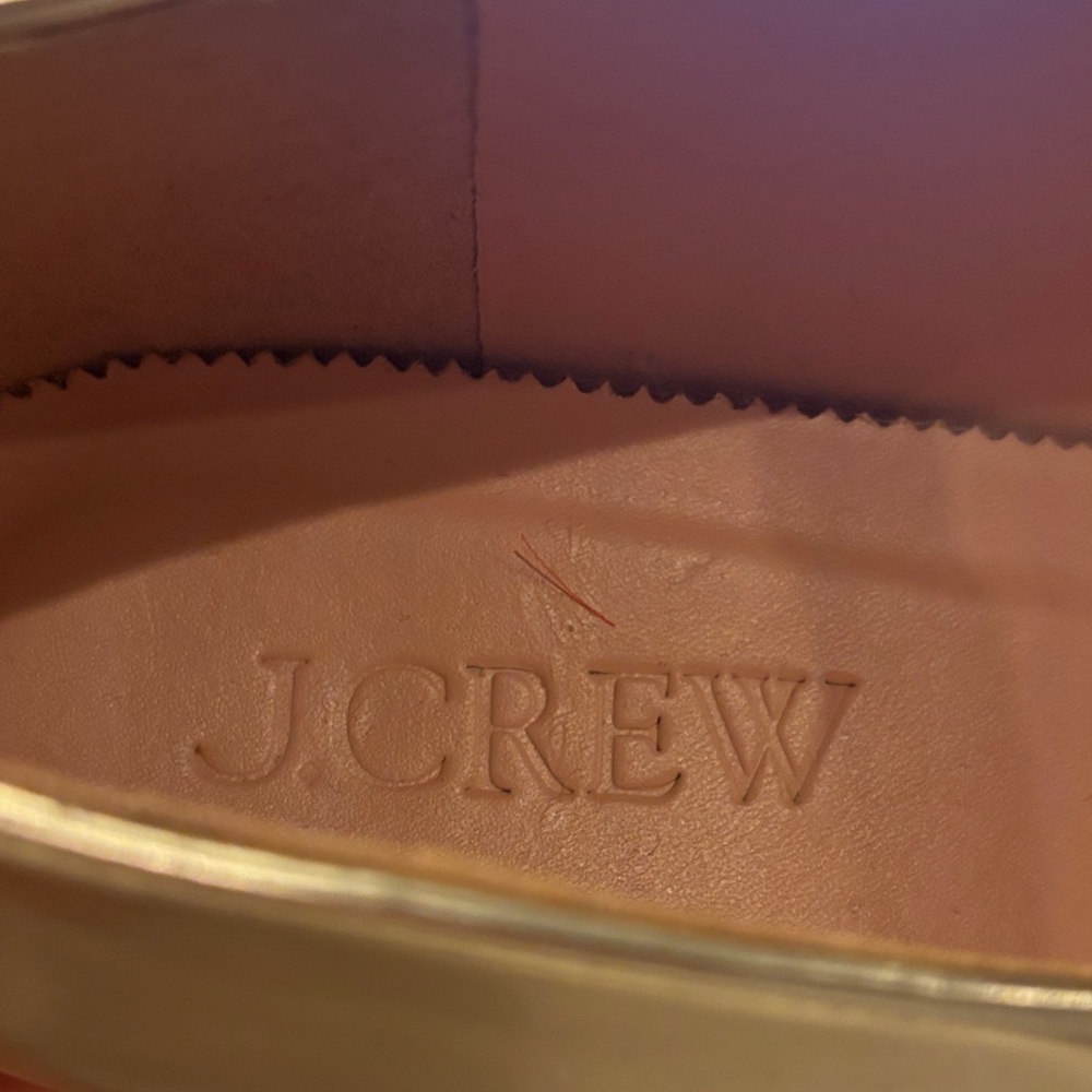J. Crew Metallic Leather Gold Flats 8.5 - Picture 5 of 6
